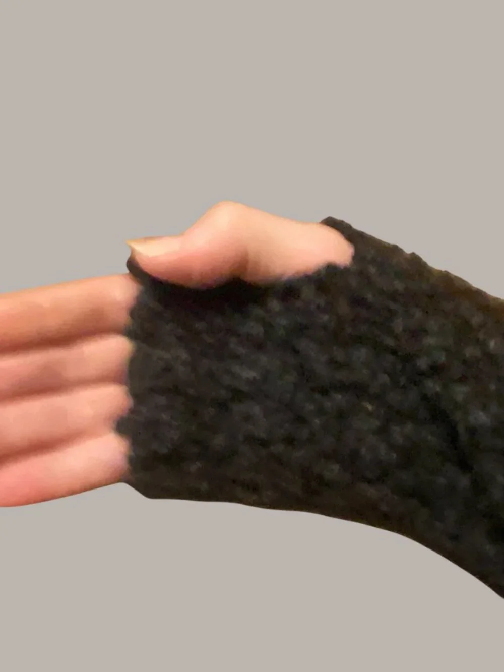 NWT Eileen Fisher Charcoal Boucle Knit Glovelettes
